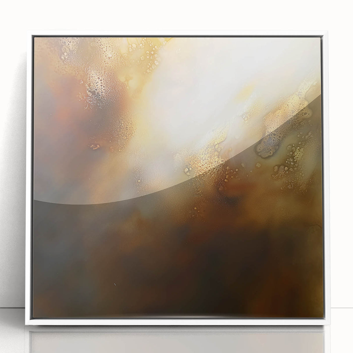 Modern Abstract Wall Art – Glowing Golden Brown Canvas Print