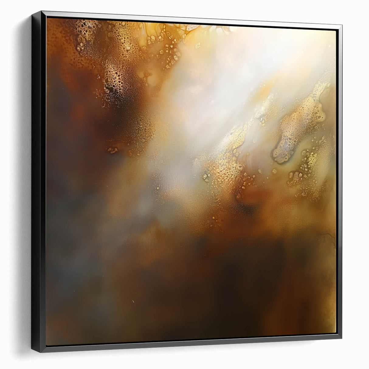 Modern Abstract Wall Art – Glowing Golden Brown Canvas Print