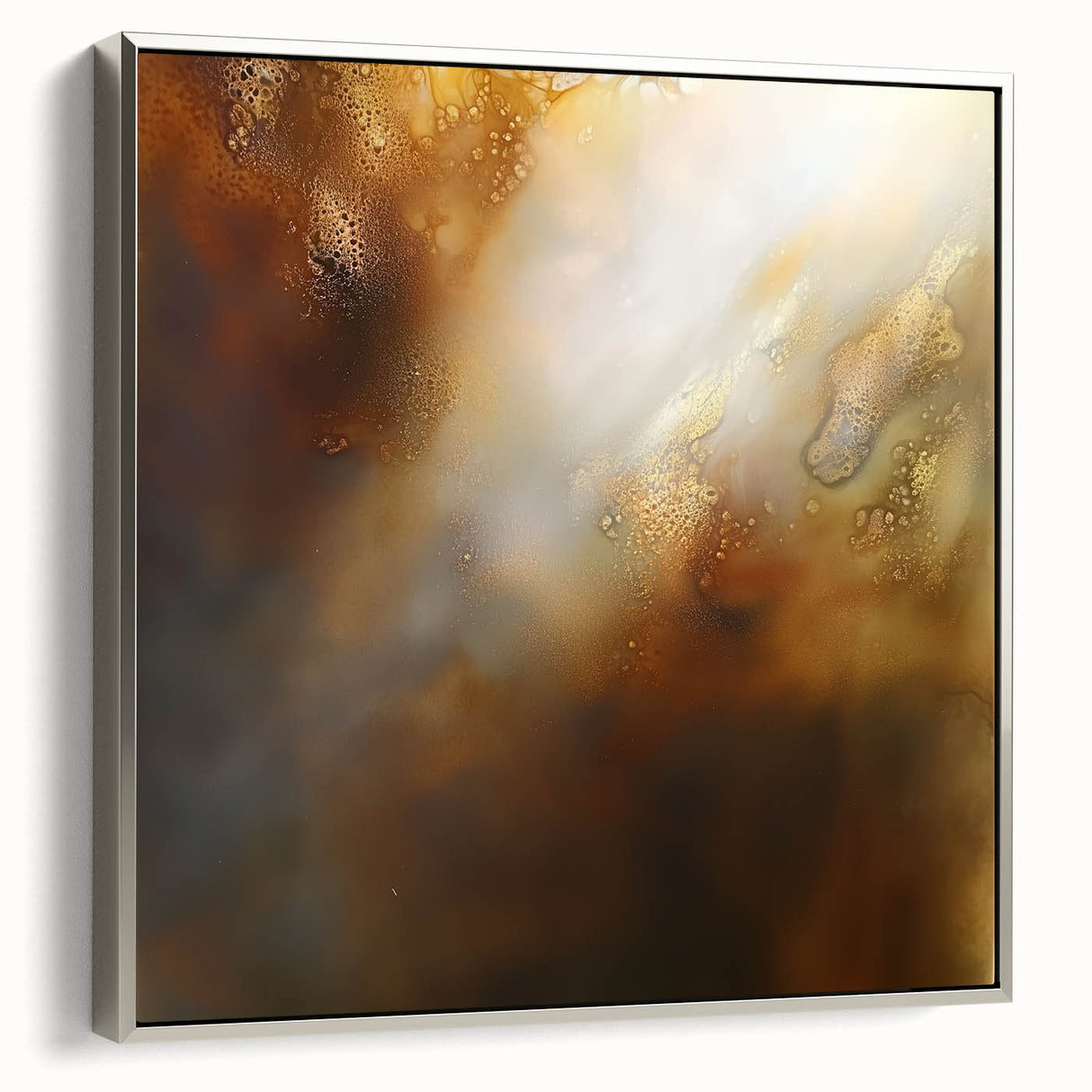 Modern Abstract Wall Art – Glowing Golden Brown Canvas Print
