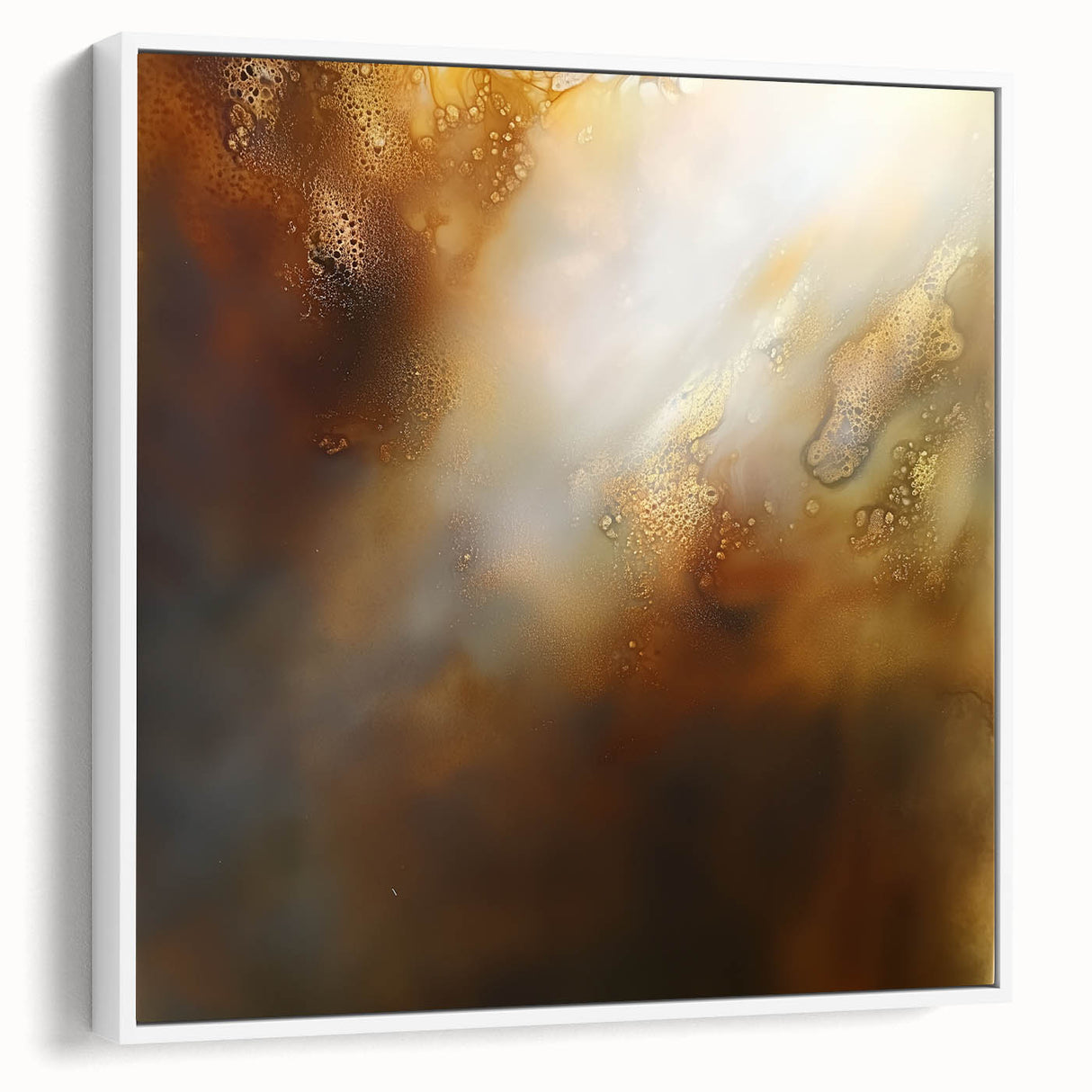 Modern Abstract Wall Art – Glowing Golden Brown Canvas Print