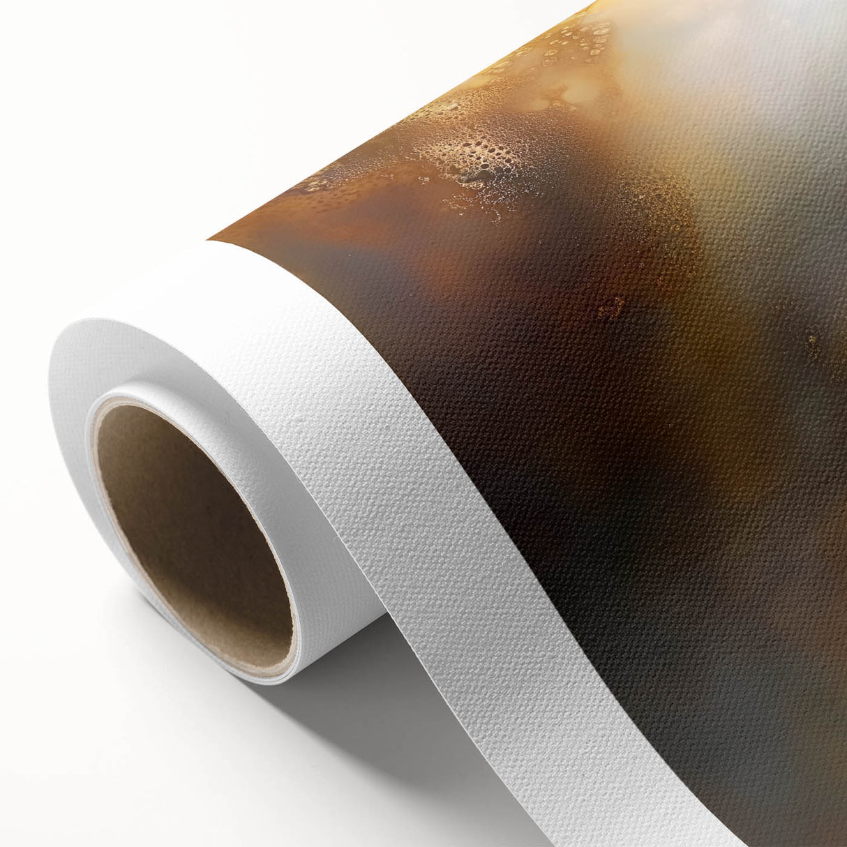 Modern Abstract Wall Art – Glowing Golden Brown Canvas Print