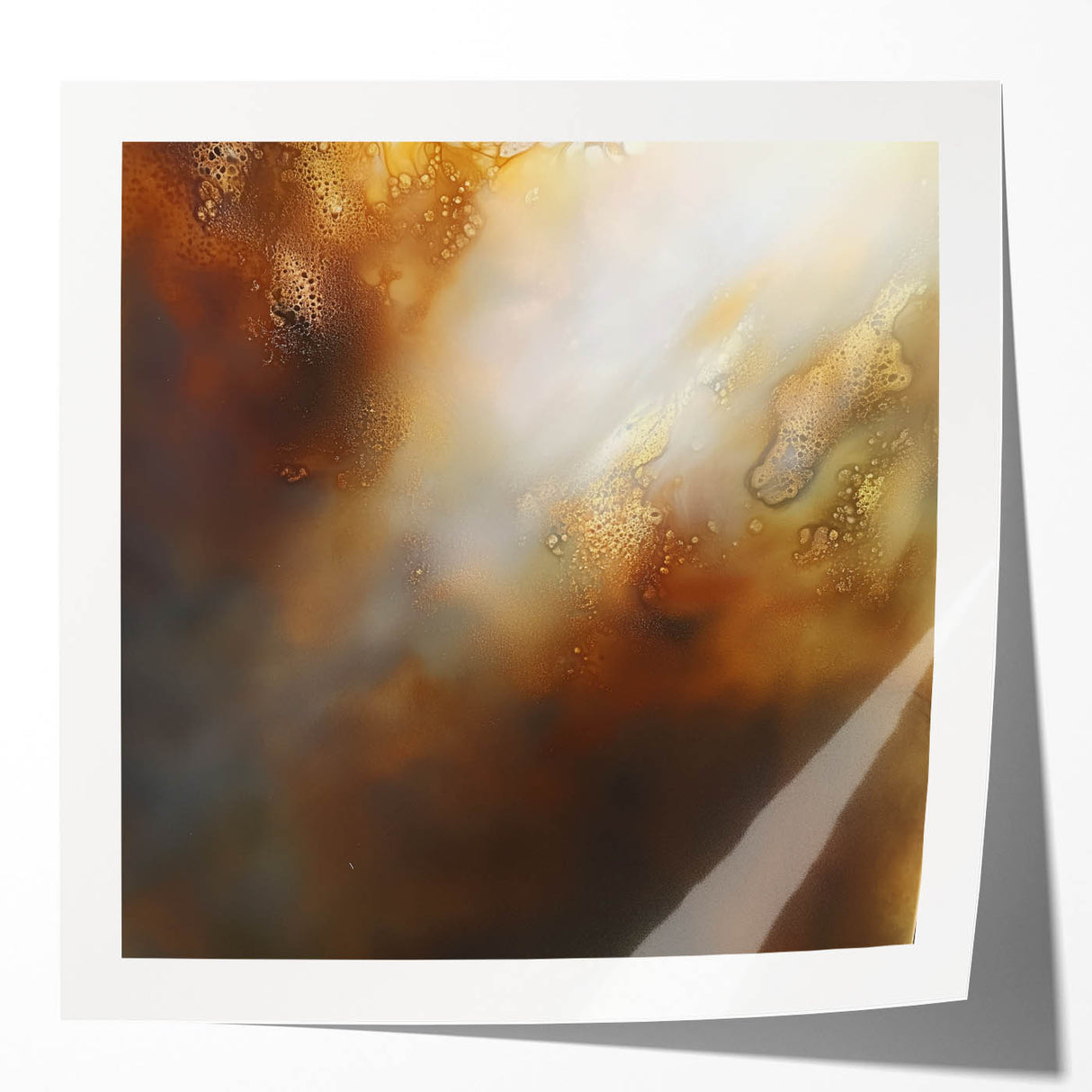 Modern Abstract Wall Art – Glowing Golden Brown Canvas Print