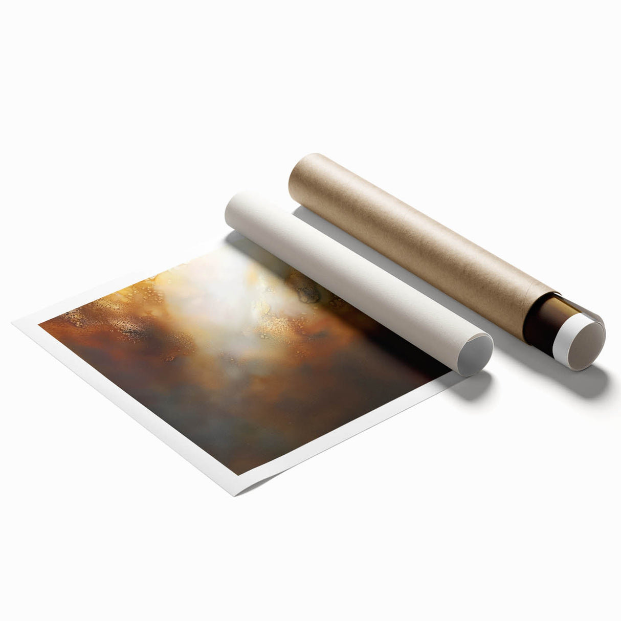 Modern Abstract Wall Art – Glowing Golden Brown Canvas Print