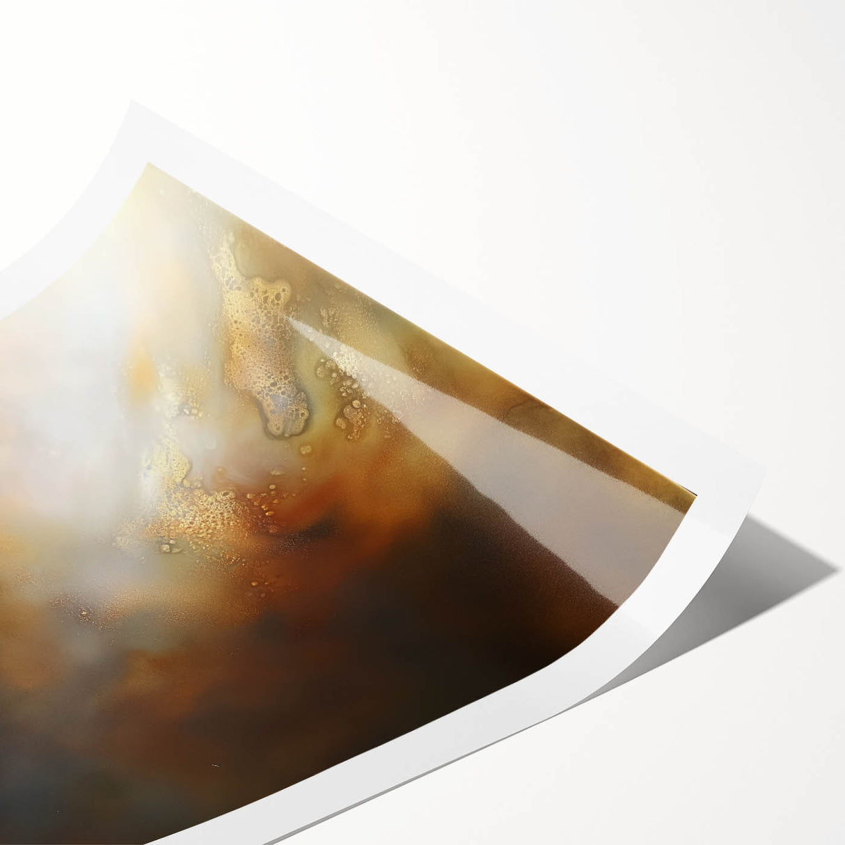 Modern Abstract Wall Art – Glowing Golden Brown Canvas Print