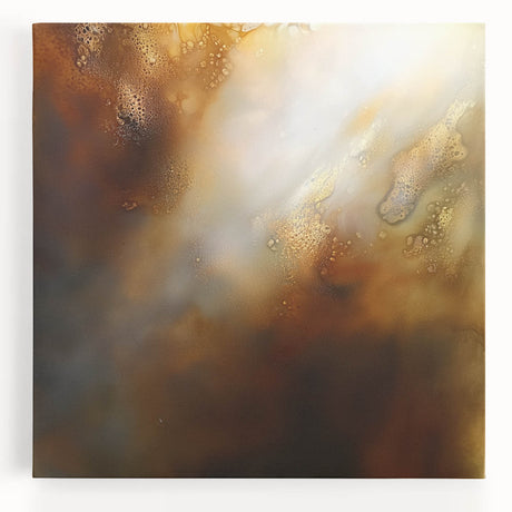 Modern Abstract Wall Art – Glowing Golden Brown Canvas Print