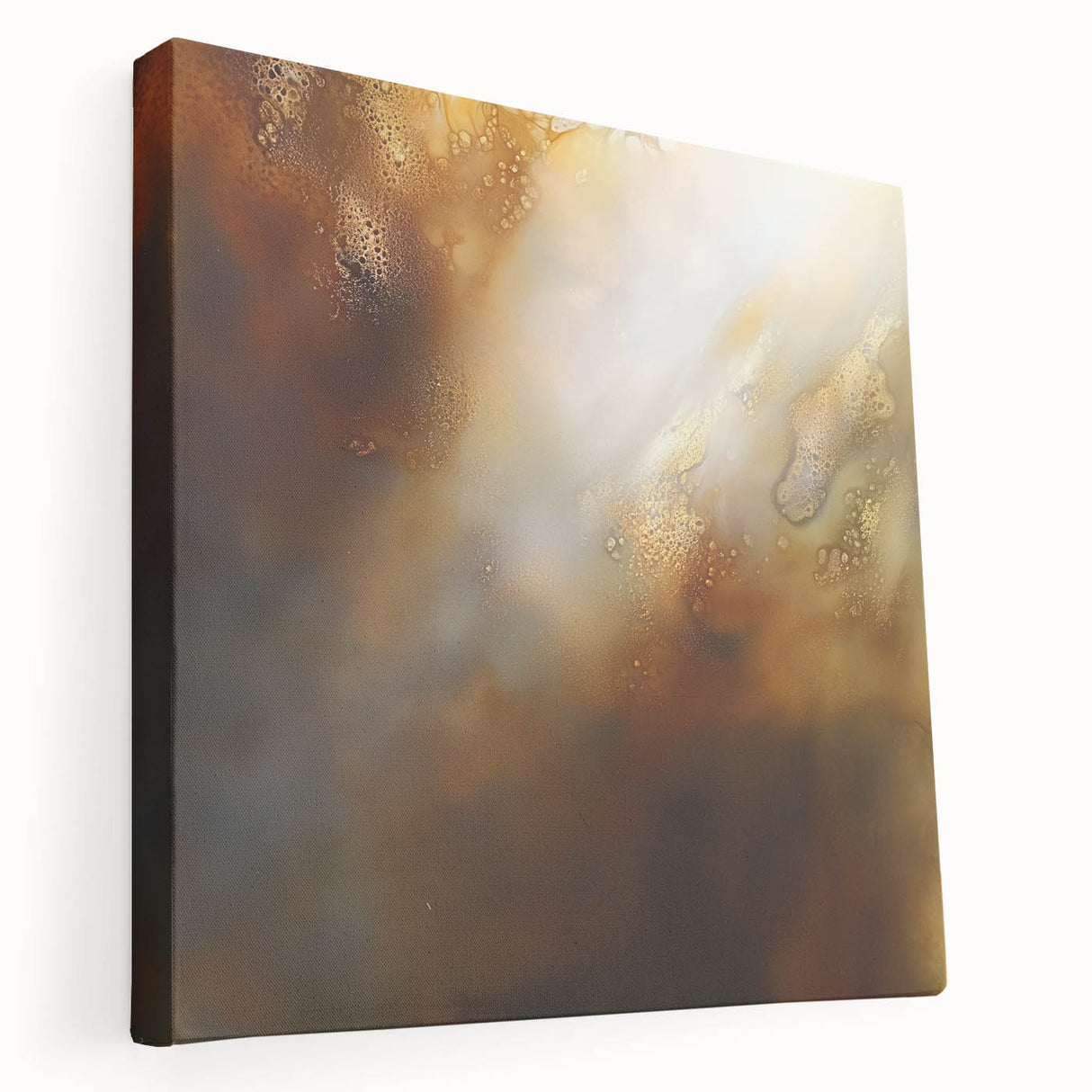 Modern Abstract Wall Art – Glowing Golden Brown Canvas Print