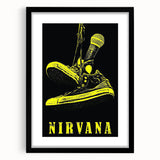 Nirvana Shoes & Microphone Poster - Retro Punk Art - Vintage Rock Print