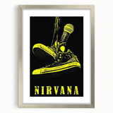 Nirvana Shoes & Microphone Poster - Retro Punk Art - Vintage Rock Print