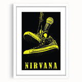Nirvana Shoes & Microphone Poster - Retro Punk Art - Vintage Rock Print