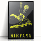Nirvana Shoes & Microphone Poster - Retro Punk Art - Vintage Rock Print