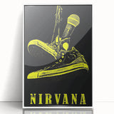 Nirvana Shoes & Microphone Poster - Retro Punk Art - Vintage Rock Print