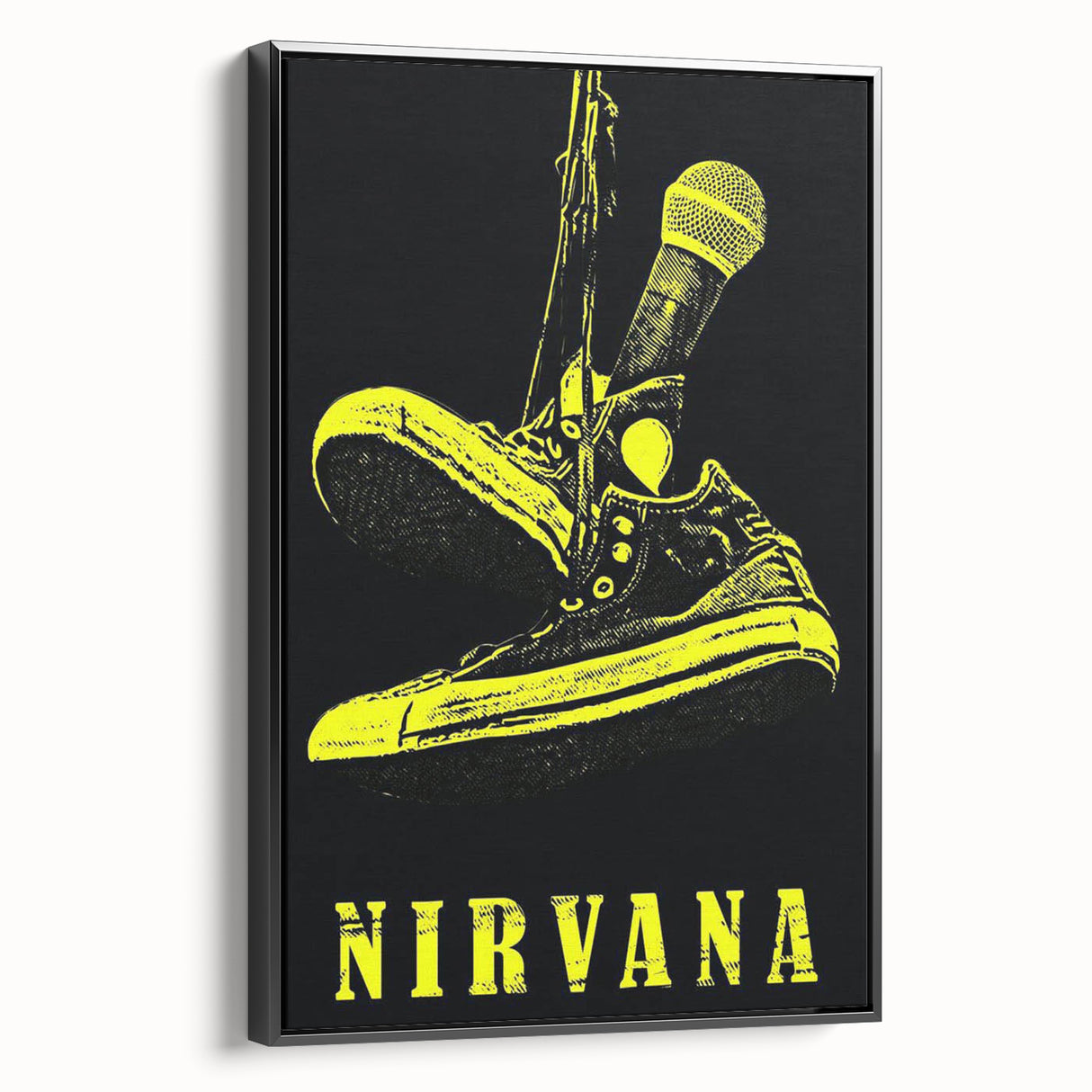 Nirvana Shoes & Microphone Poster - Retro Punk Art - Vintage Rock Print