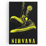 Nirvana Shoes & Microphone Poster - Retro Punk Art - Vintage Rock Print