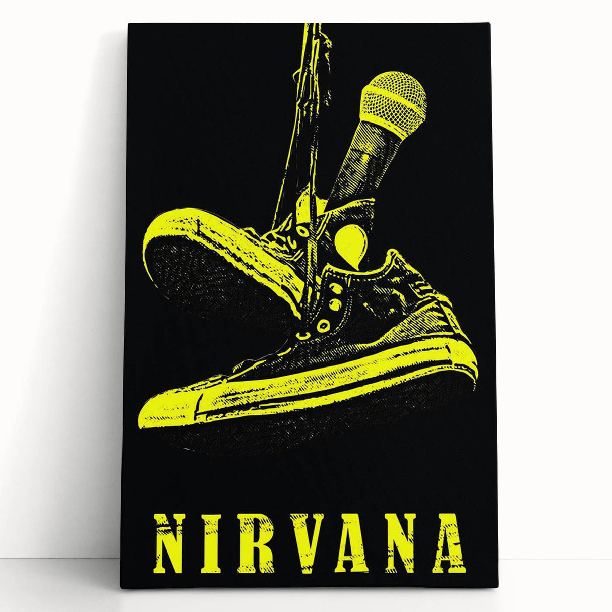 Nirvana Shoes & Microphone Poster - Retro Punk Art - Vintage Rock Print