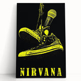 Nirvana Shoes & Microphone Poster - Retro Punk Art - Vintage Rock Print