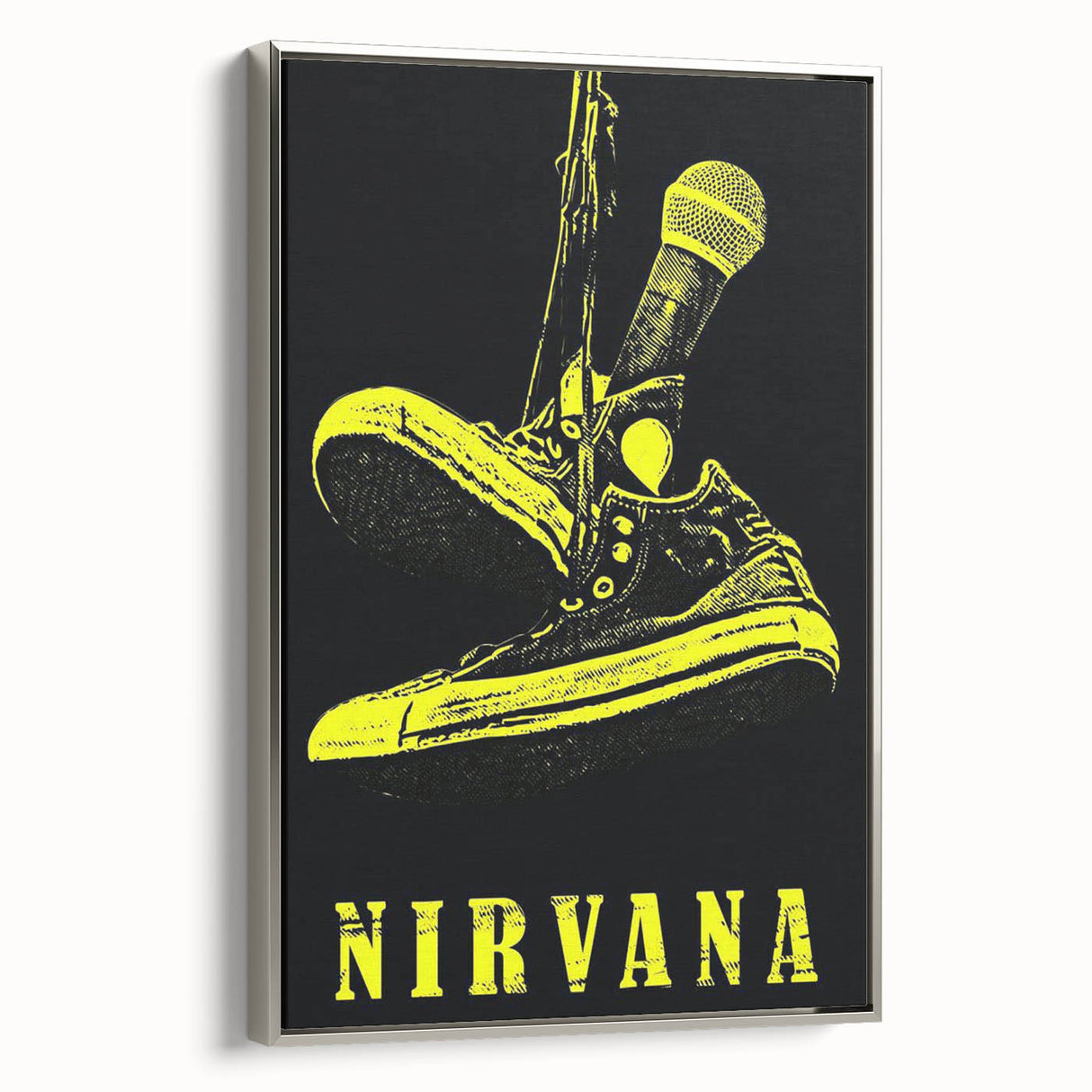 Nirvana Shoes & Microphone Poster - Retro Punk Art - Vintage Rock Print