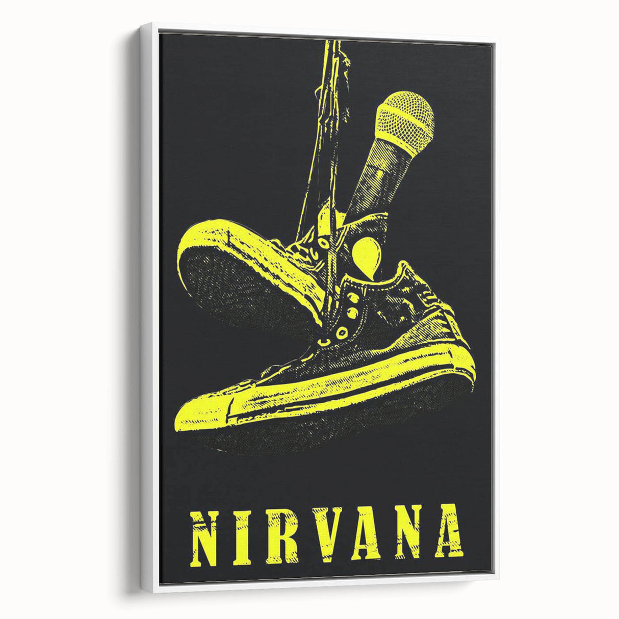 Nirvana Shoes & Microphone Poster - Retro Punk Art - Vintage Rock Print
