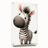 Adorable Zebra Girls Room Wall Art - Playful Nursery Animal Print
