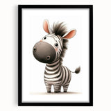 Adorable Zebra Girls Room Wall Art - Playful Nursery Animal Print