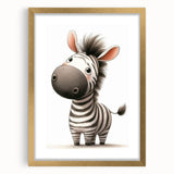 Adorable Zebra Girls Room Wall Art - Playful Nursery Animal Print