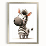 Adorable Zebra Girls Room Wall Art - Playful Nursery Animal Print