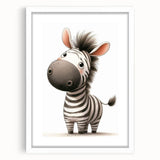 Adorable Zebra Girls Room Wall Art - Playful Nursery Animal Print