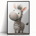 Adorable Zebra Girls Room Wall Art - Playful Nursery Animal Print