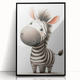 Adorable Zebra Girls Room Wall Art - Playful Nursery Animal Print