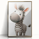 Adorable Zebra Girls Room Wall Art - Playful Nursery Animal Print