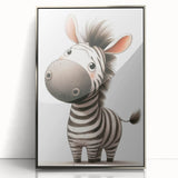 Adorable Zebra Girls Room Wall Art - Playful Nursery Animal Print