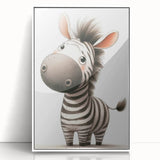 Adorable Zebra Girls Room Wall Art - Playful Nursery Animal Print