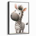 Adorable Zebra Girls Room Wall Art - Playful Nursery Animal Print