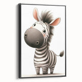 Adorable Zebra Girls Room Wall Art - Playful Nursery Animal Print