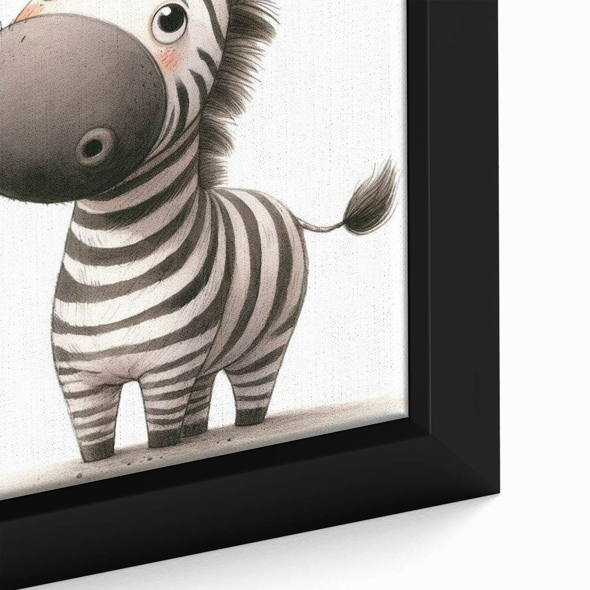 Adorable Zebra Girls Room Wall Art - Playful Nursery Animal Print