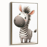 Adorable Zebra Girls Room Wall Art - Playful Nursery Animal Print