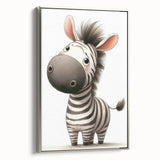 Adorable Zebra Girls Room Wall Art - Playful Nursery Animal Print