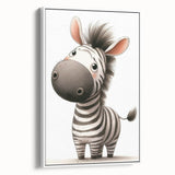 Adorable Zebra Girls Room Wall Art - Playful Nursery Animal Print