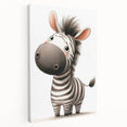 Adorable Zebra Girls Room Wall Art - Playful Nursery Animal Print