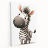 Adorable Zebra Girls Room Wall Art - Playful Nursery Animal Print