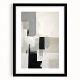 Framed Dining Room Prints – Minimalist Abstract Black & Gray Art