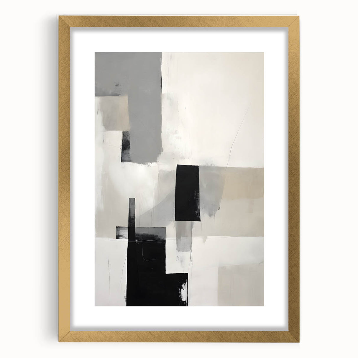 Framed Dining Room Prints – Minimalist Abstract Black & Gray Art