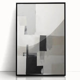 Framed Dining Room Prints – Minimalist Abstract Black & Gray Art