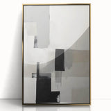 Framed Dining Room Prints – Minimalist Abstract Black & Gray Art