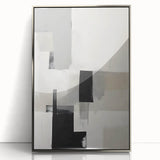Framed Dining Room Prints – Minimalist Abstract Black & Gray Art