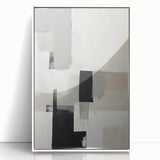 Framed Dining Room Prints – Minimalist Abstract Black & Gray Art