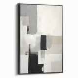 Framed Dining Room Prints – Minimalist Abstract Black & Gray Art
