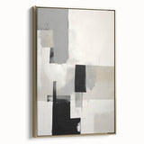 Framed Dining Room Prints – Minimalist Abstract Black & Gray Art