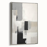 Framed Dining Room Prints – Minimalist Abstract Black & Gray Art