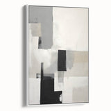 Framed Dining Room Prints – Minimalist Abstract Black & Gray Art