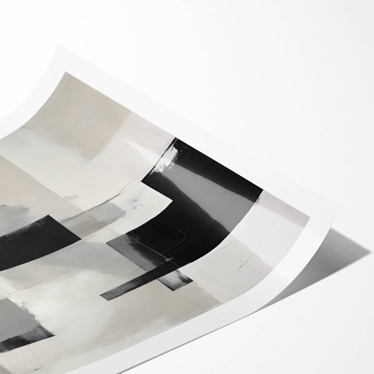Framed Dining Room Prints – Minimalist Abstract Black & Gray Art